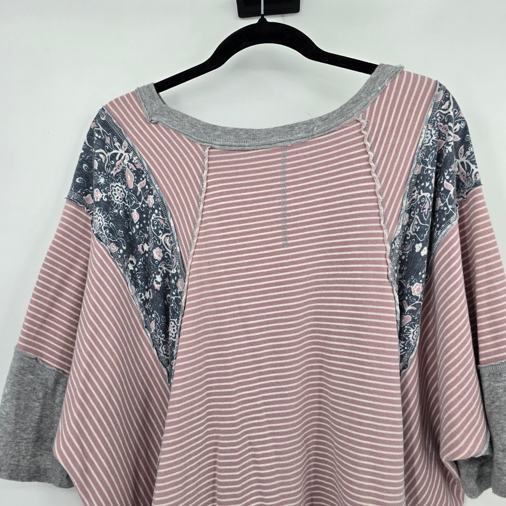 Striped Pink Patchwork Women’s Top - Picture 4 of 9